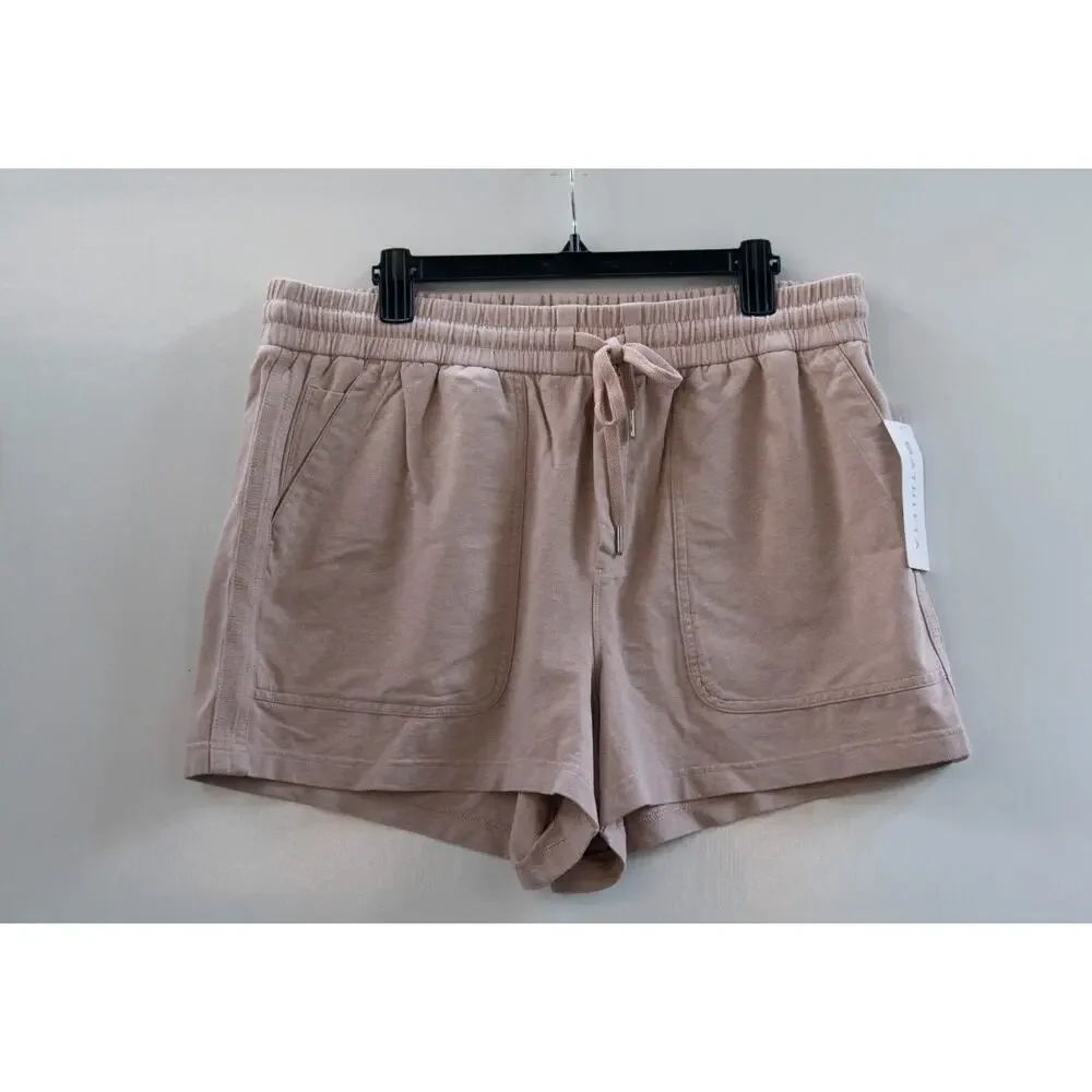 NWT Athleta Farallon Short Moca Tan Lounge Leisure Pull On Elastic Waist Size 18